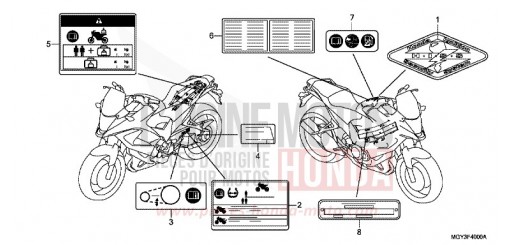 CAUTION LABEL VFR800XD de 2013
